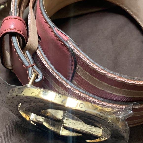 GUCCI Leather with canvas Belt.  Size 80-32 - Picture 12 of 13